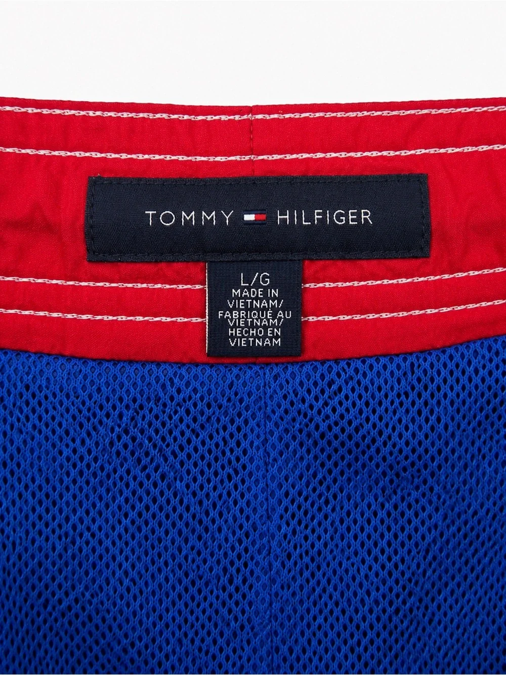 Tommy Hilfiger Men’s Navy Board Shorts Swim Trunks Size Large L Mesh Lined